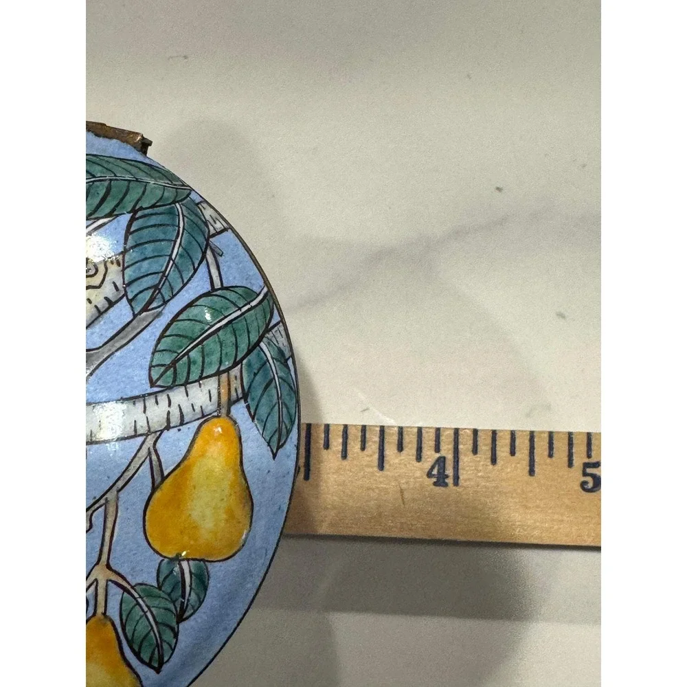 Vintage Enamel Box Partridge In A Pear Tree